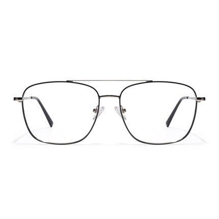 Goeye Thin Black & Silver Wayfarer Eyeglasses for Men & Women - GE1802-C3
