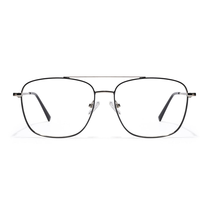 Goeye Thin Black & Silver Wayfarer Eyeglasses for Men & Women - GE1802-C3