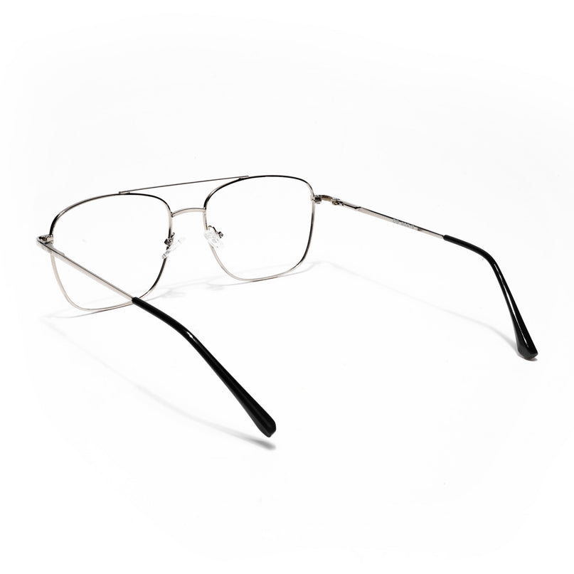Goeye Thin Black & Silver Wayfarer Eyeglasses for Men & Women - GE1802-C3
