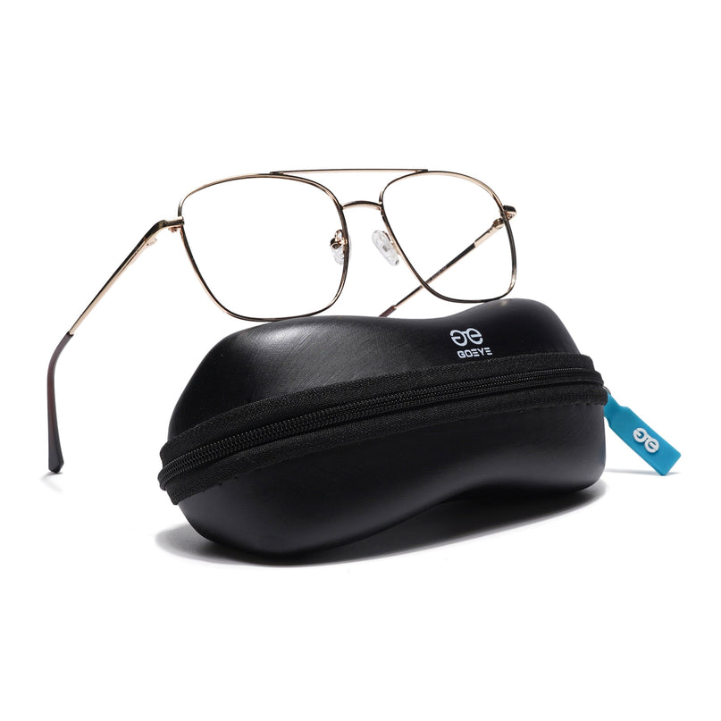 Goeye Thin Golden Wayfarer Eyeglasses for Men & Women - GE1803-C4