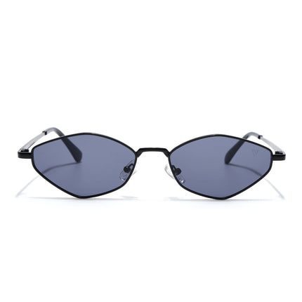 Oval Sunglasses for Men & Women (Grey Lens | Black Frame - MG7132)