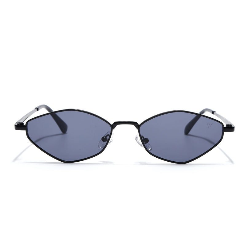 Oval Sunglasses for Men & Women (Grey Lens | Black Frame - MG7132)