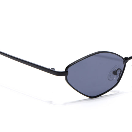 Oval Sunglasses for Men & Women (Grey Lens | Black Frame - MG7132)
