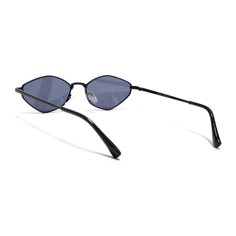 Oval Sunglasses for Men & Women (Grey Lens | Black Frame - MG7132)