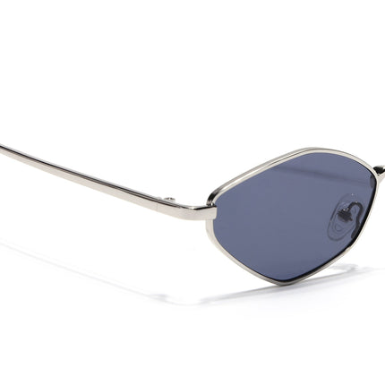 Oval Sunglasses for Men & Women (Grey Lens | Silver Frame - MG7133)
