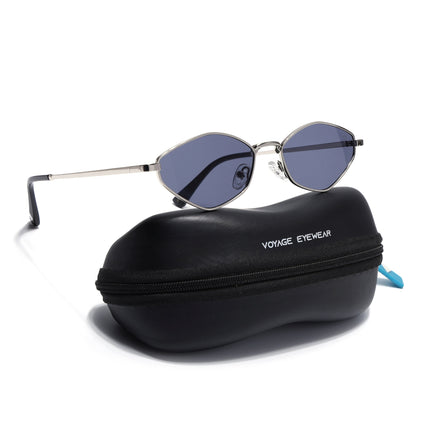 Oval Sunglasses for Men & Women (Grey Lens | Silver Frame - MG7133)
