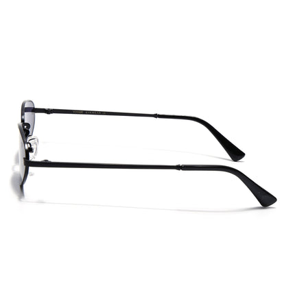 Oval Sunglasses for Men & Women (Grey Lens | Black Frame - MG7144)