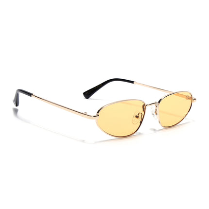 Oval Sunglasses for Men & Women (Yellow Lens | Golden Frame - MG7148)