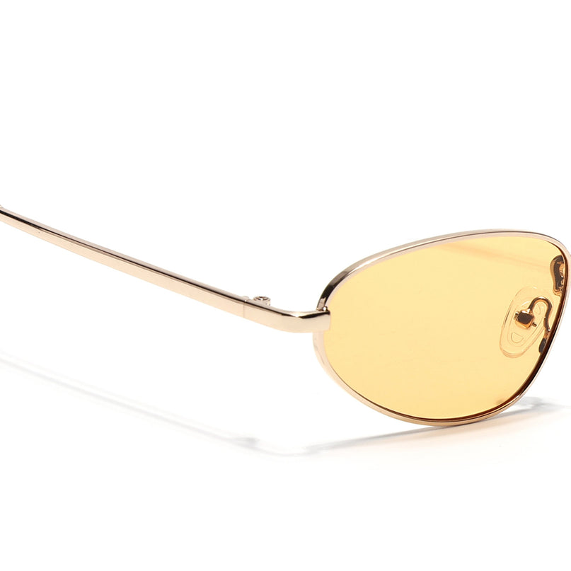 Oval Sunglasses for Men & Women (Yellow Lens | Golden Frame - MG7148)