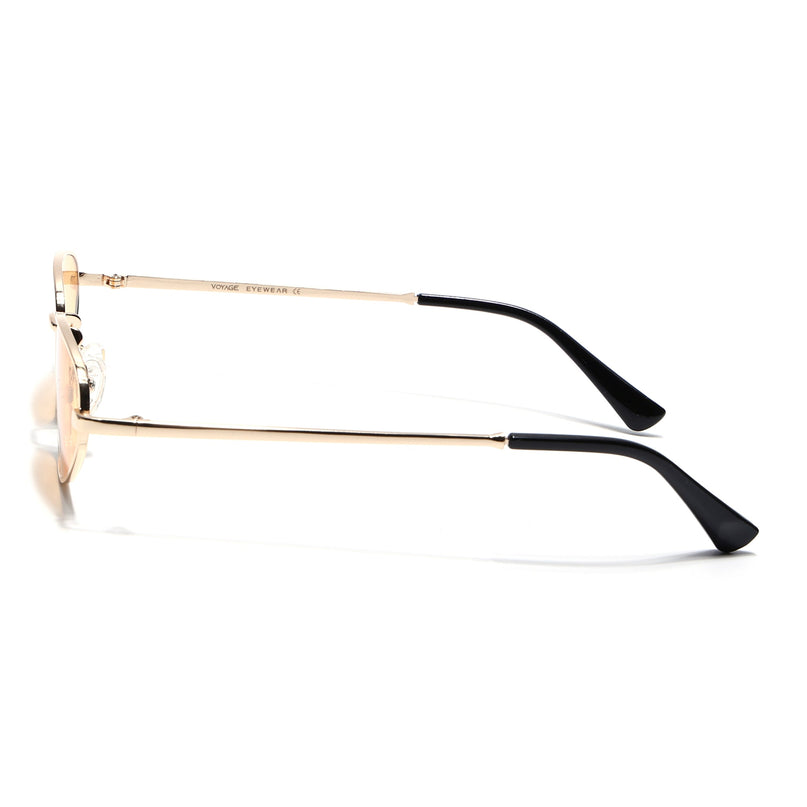 Oval Sunglasses for Men & Women (Yellow Lens | Golden Frame - MG7148)