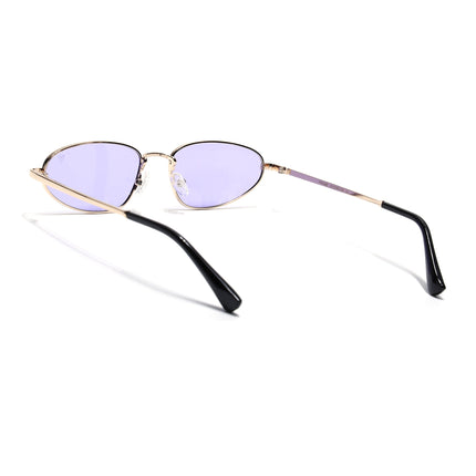 Oval Sunglasses for Men & Women (Purple Lens | Golden Frame - MG7149)