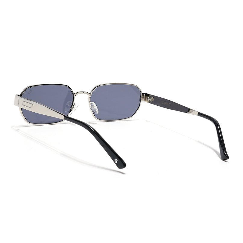 Alpha - Silver Rectangle Sunglasses I Blue Lens (2320CL2178)