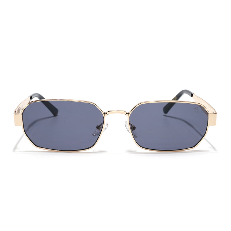 Alpha - Golden Rectangle Sunglasses I Blue Lens (2320CL2179)