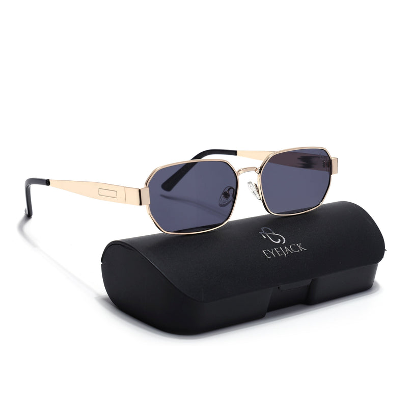 Alpha - Golden Rectangle Sunglasses I Blue Lens (2320CL2179)