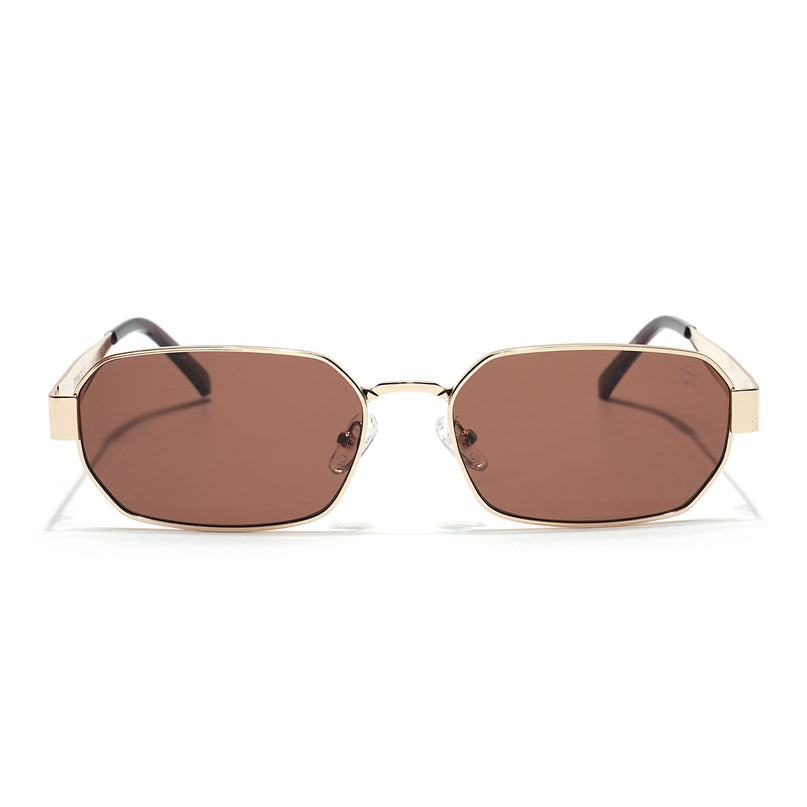 Alpha - Golden Rectangle Sunglasses I Brown Lens (2320CL2180)