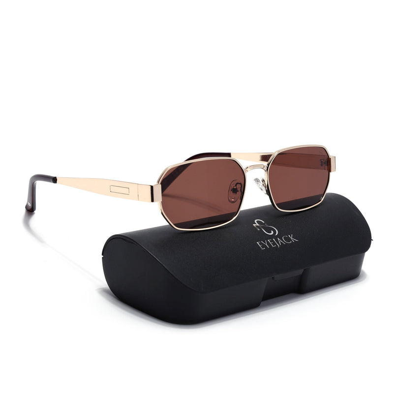 Alpha - Golden Rectangle Sunglasses I Brown Lens (2320CL2180)
