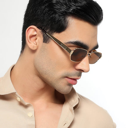 Alpha - Golden Rectangle Sunglasses I Brown Lens (2320CL2180)
