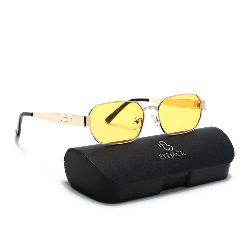 Alpha - Golden Rectangle Sunglasses I Yellow Lens (2320CL2181)