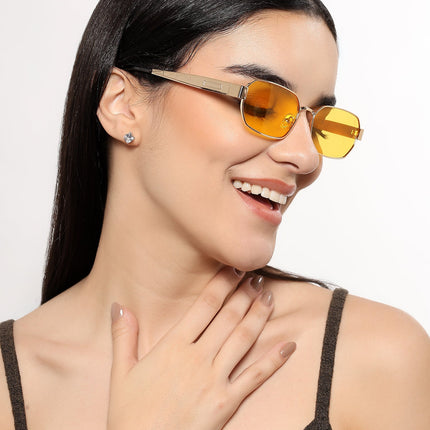 Alpha - Golden Rectangle Sunglasses I Yellow Lens (2320CL2181)
