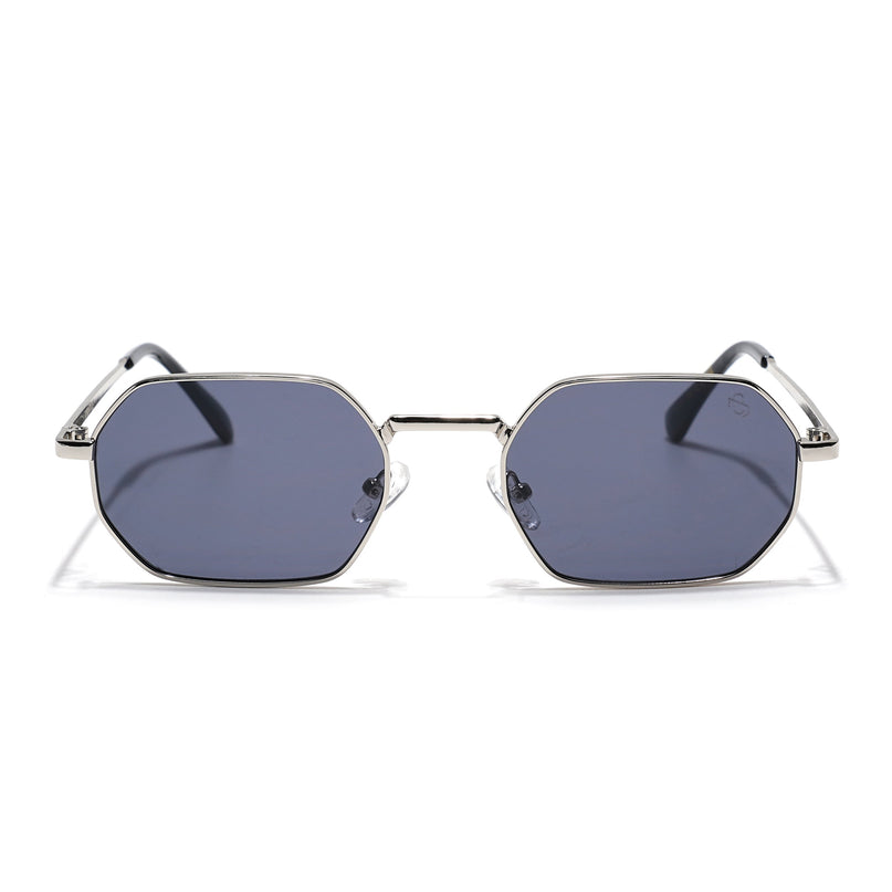 Auralis I Silver Hexagonal Sunglasses - (2321CL2183)