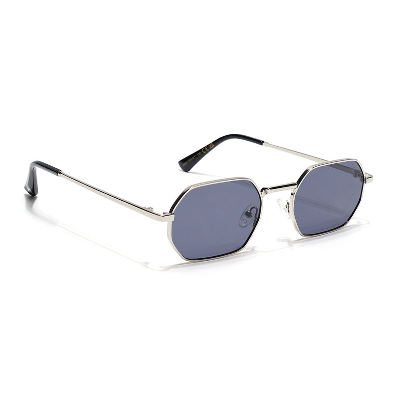 Auralis I Silver Hexagonal Sunglasses - (2321CL2183)