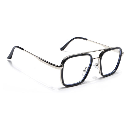 Voyage Maverick Silver & Black Wayfarer Eyeglasses for Men & Women - MG5079-C1