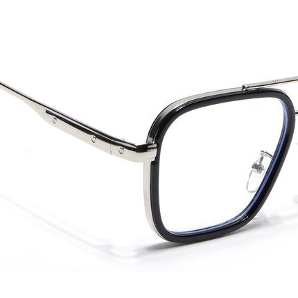 Voyage Maverick Silver & Black Wayfarer Eyeglasses for Men & Women - MG5079-C1