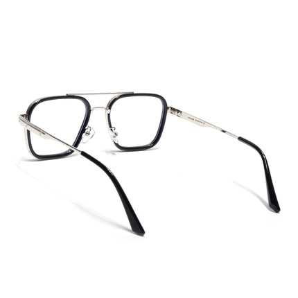 Voyage Maverick Silver & Black Wayfarer Eyeglasses for Men & Women - MG5079-C1