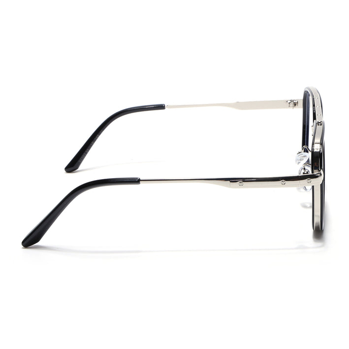 Voyage Maverick Silver & Black Wayfarer Eyeglasses for Men & Women - MG5079-C1