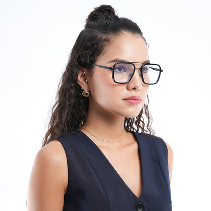 Voyage Maverick Black Wayfarer Eyeglasses for Men & Women - MG5080-C2