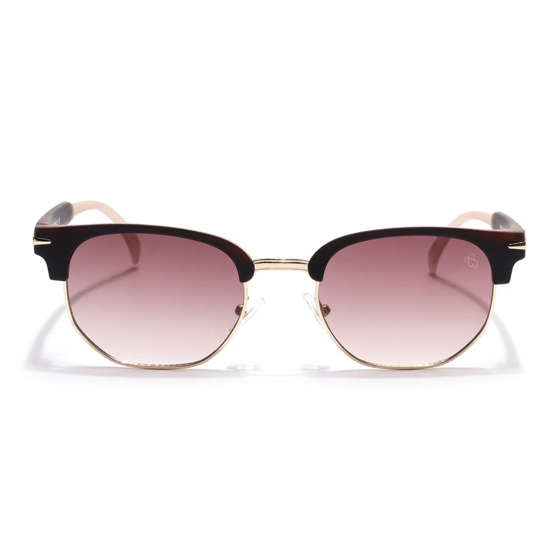 Eyejack Brown & Golden Hexagonal Sunglasses for Men & Women (2392CL1093)