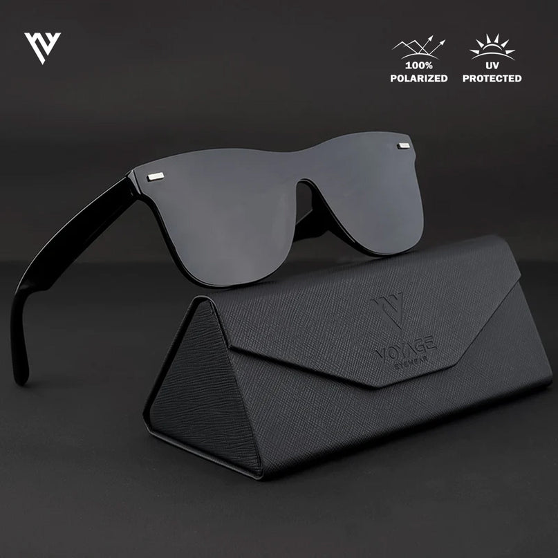 Mooze | Matte Black Wayfarer Polarized Sunglasses | PMG3977