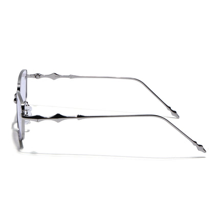 Rectangle Sunglasses for Men & Women (Purple Lens | Silver Frame - MG7823)