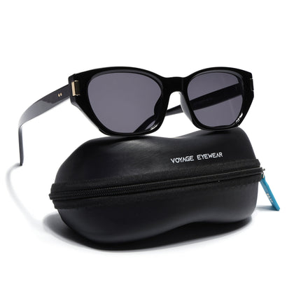 Rectangle Sunglasses for Men & Women (Black Lens | Black Frame - MG7262)