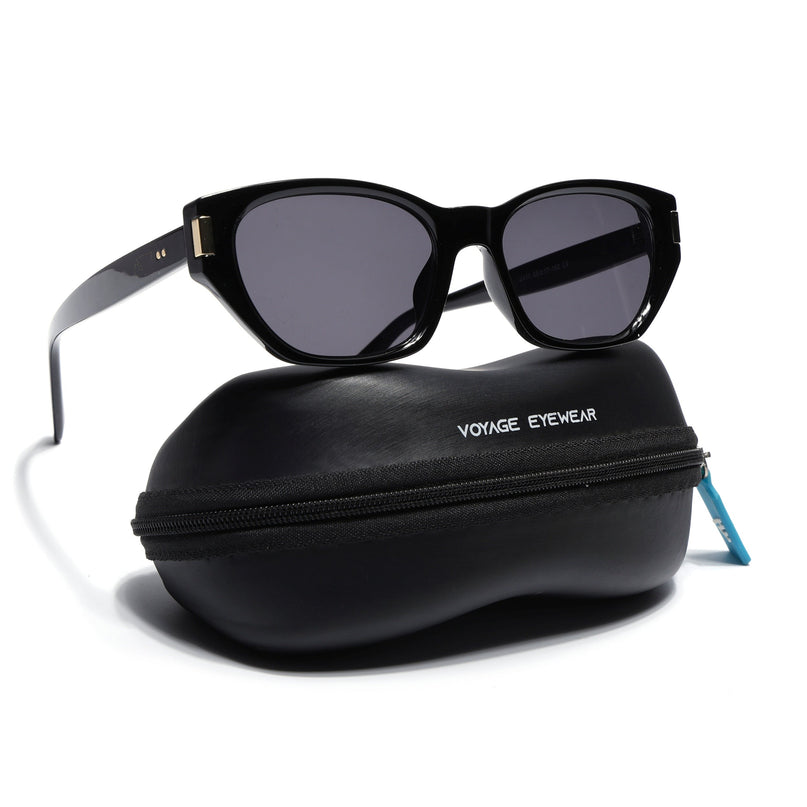 Rectangle Sunglasses for Men & Women (Black Lens | Black Frame - MG7262)