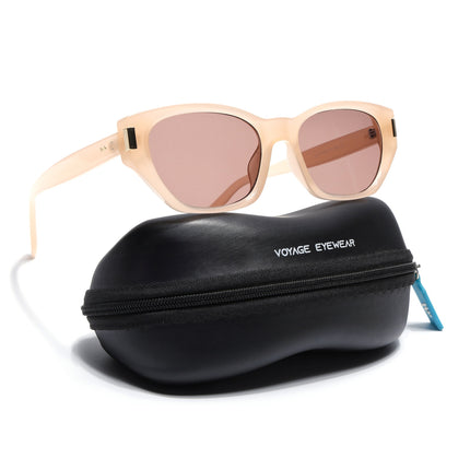 Rectangle Sunglasses for Men & Women (Brown Lens | Light Brown Frame - MG7263)