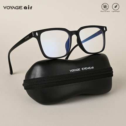 Voyage Air Matt Black Square Eyeglasses for Men & Women - MG4594-C2