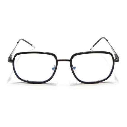 Eyejack Black & Grey Square Eyeglasses for Men & Women (2501FCL1538-C1)
