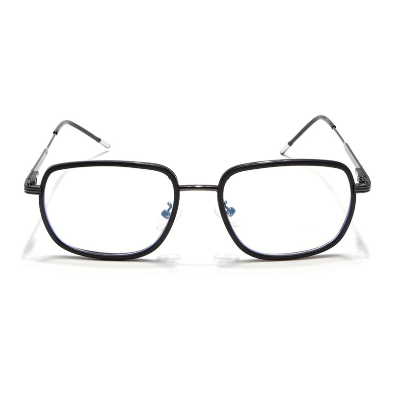 Eyejack Black & Grey Square Eyeglasses for Men & Women (2501FCL1538-C1)