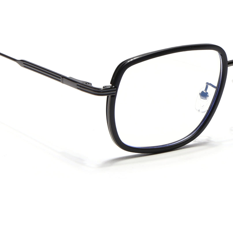 Eyejack Black & Grey Square Eyeglasses for Men & Women (2501FCL1538-C1)