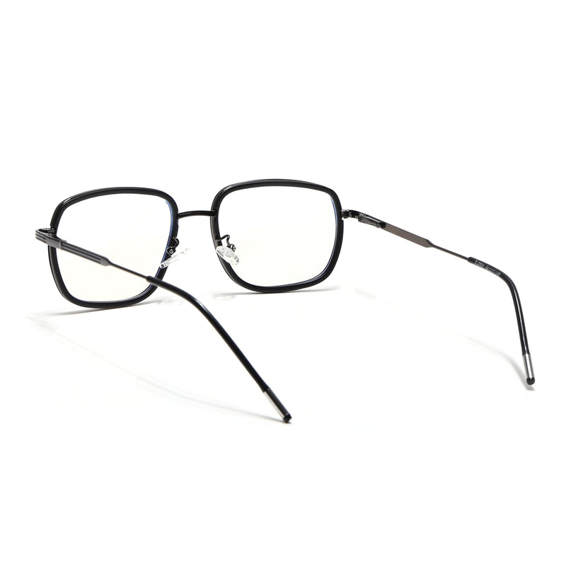 Eyejack Black & Grey Square Eyeglasses for Men & Women (2501FCL1538-C1)