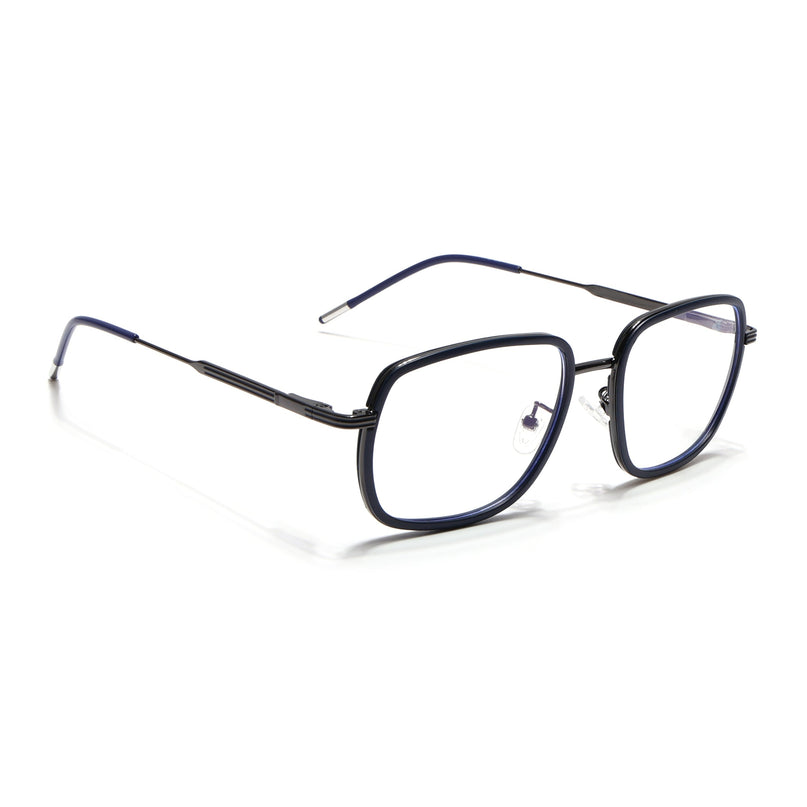 Eyejack Blue & Grey Square Eyeglasses for Men & Women (2501FCL1539-C2)