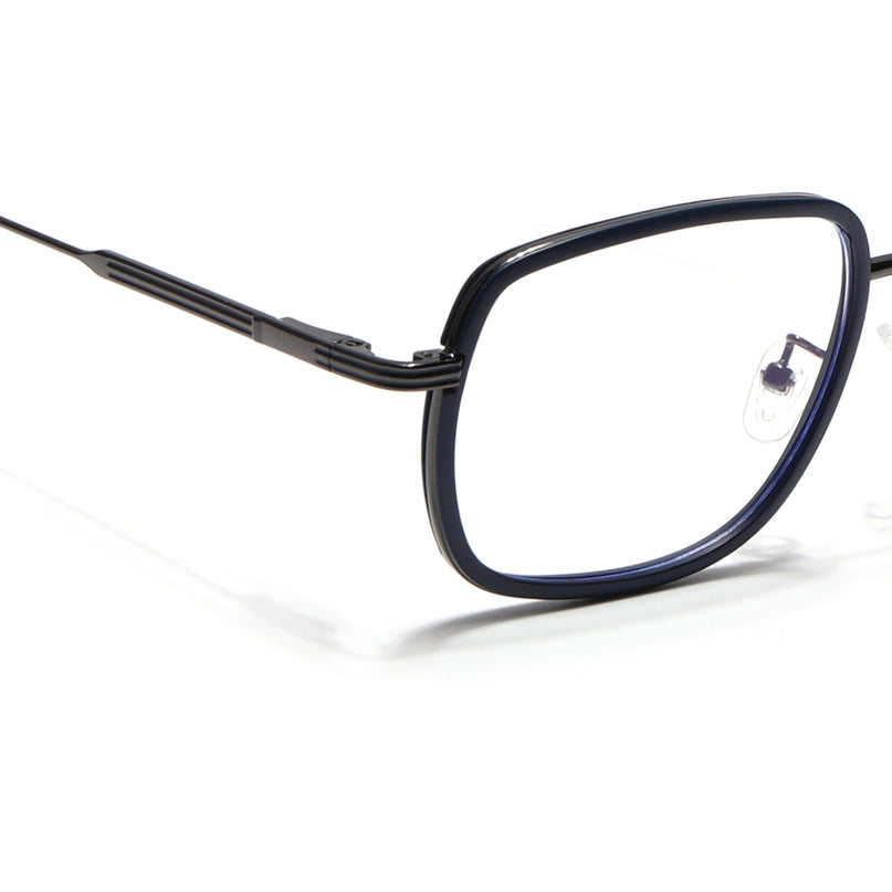 Eyejack Blue & Grey Square Eyeglasses for Men & Women (2501FCL1539-C2)