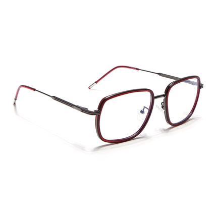 Eyejack Red & Grey Square Eyeglasses for Men & Women (2501FCL1540-C3)
