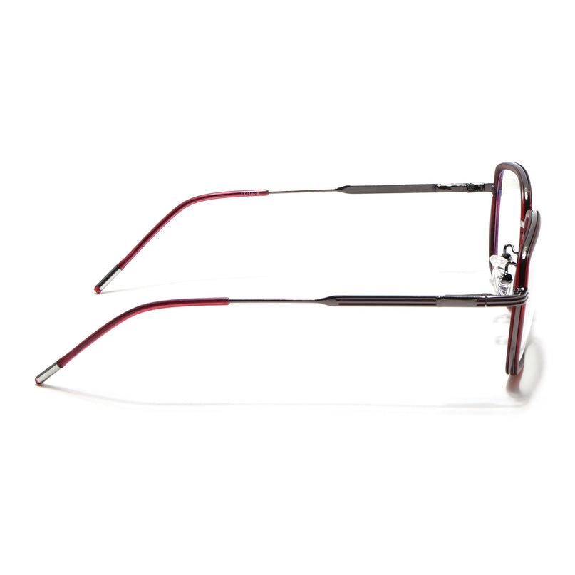 Eyejack Red & Grey Square Eyeglasses for Men & Women (2501FCL1540-C3)