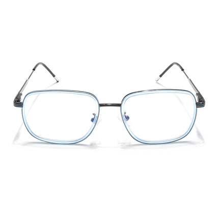 Eyejack Sky Blue & Grey Square Eyeglasses for Men & Women (2501FCL1541-C4)