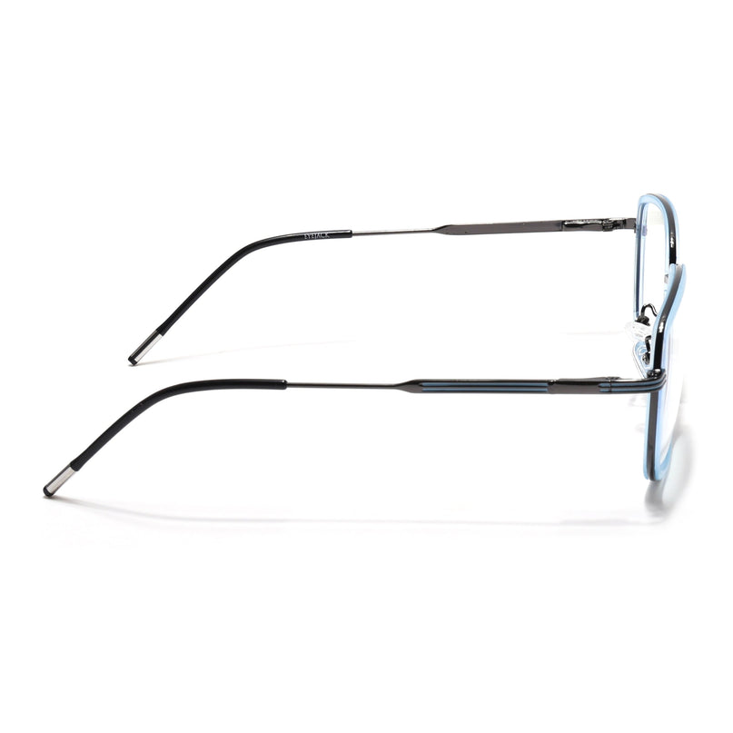 Eyejack Sky Blue & Grey Square Eyeglasses for Men & Women (2501FCL1541-C4)