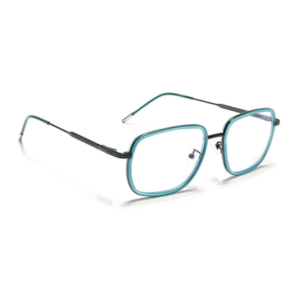 Eyejack Sea Green & Grey Square Eyeglasses for Men & Women (2501FCL1542-C5)