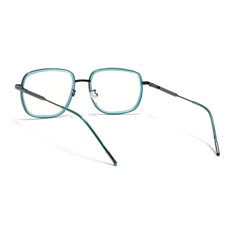 Eyejack Sea Green & Grey Square Eyeglasses for Men & Women (2501FCL1542-C5)