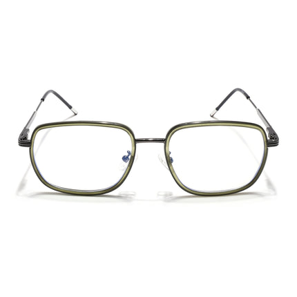 Eyejack Green & Grey Square Eyeglasses for Men & Women (2501FCL1543-C6)